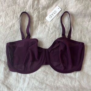 NWT CUUP Balconette Bra - Mesh - Plum